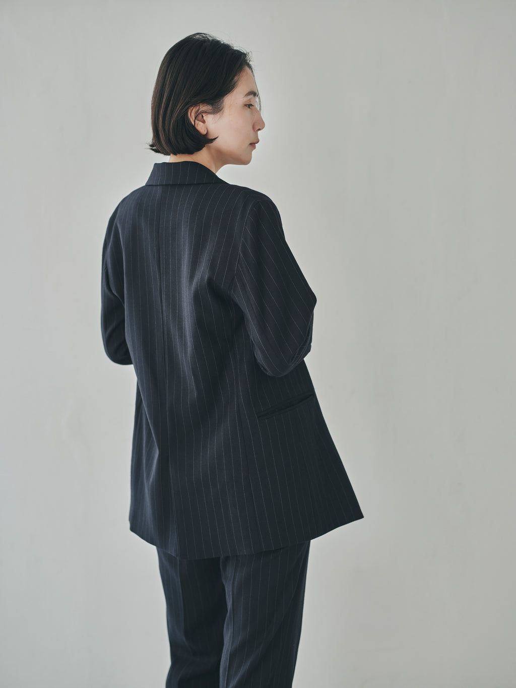 Fluid Pinstripe Belted Jacket