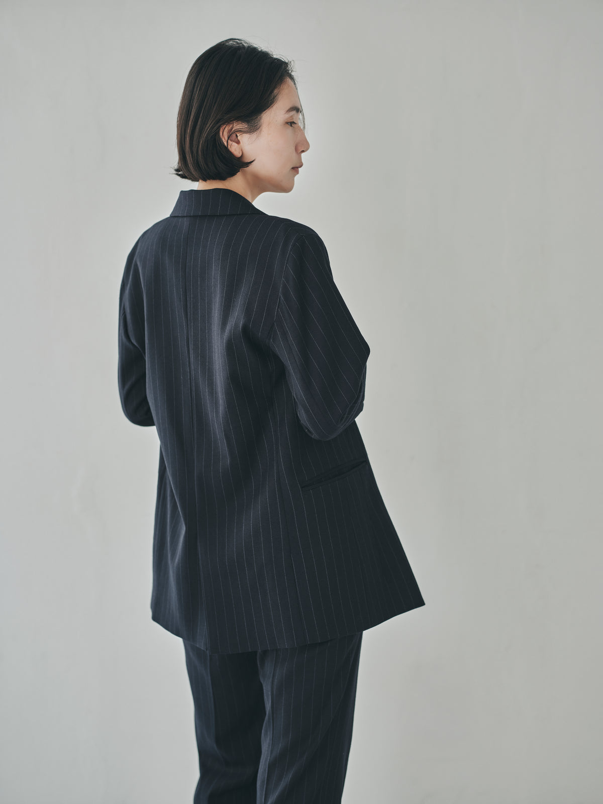 Fluid Pinstripe Belted Jacket