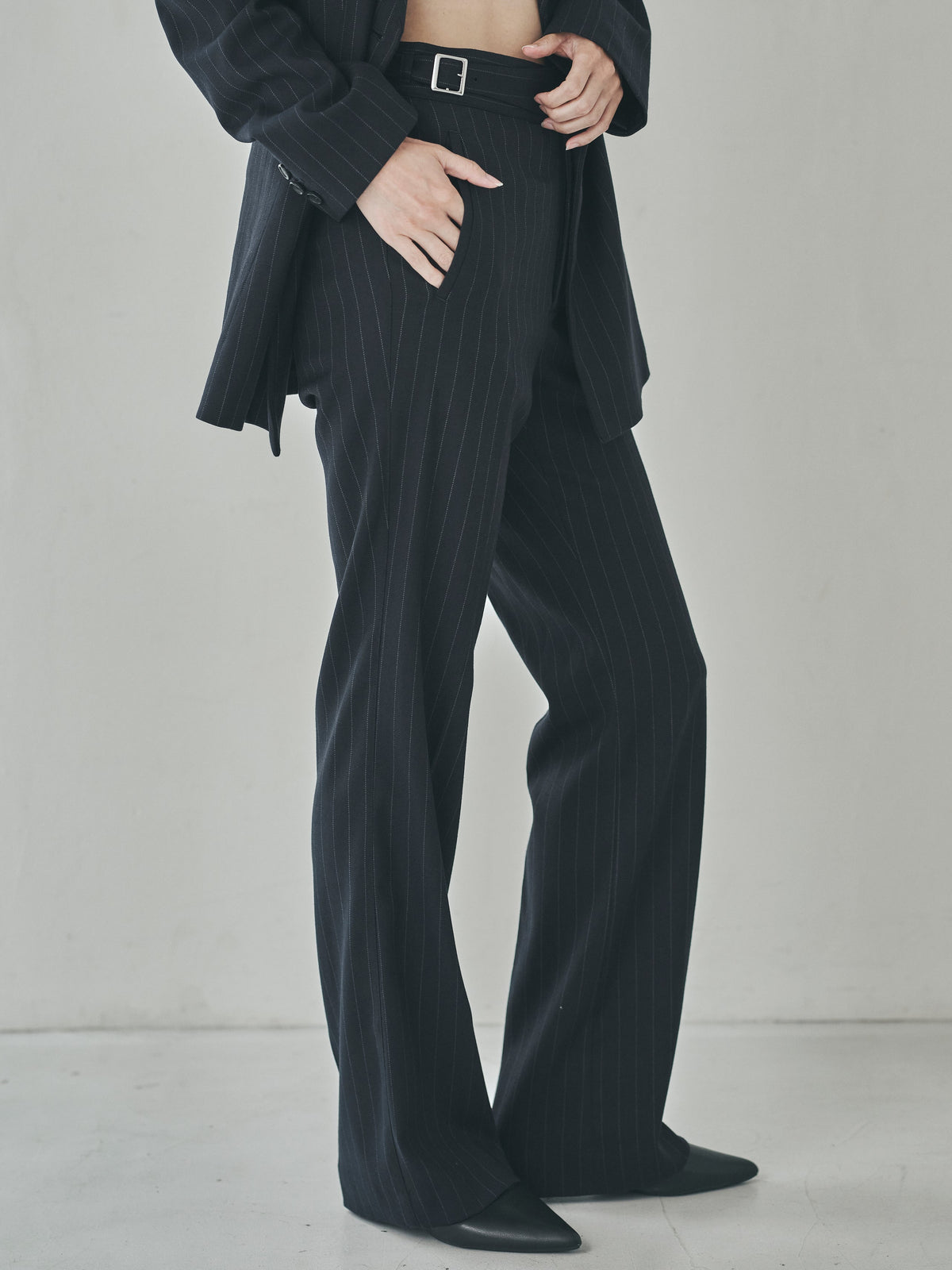 Fluid Pinstripe Slim Gurkha Trousers