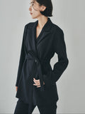 Fluid Pinstripe Belted Jacket