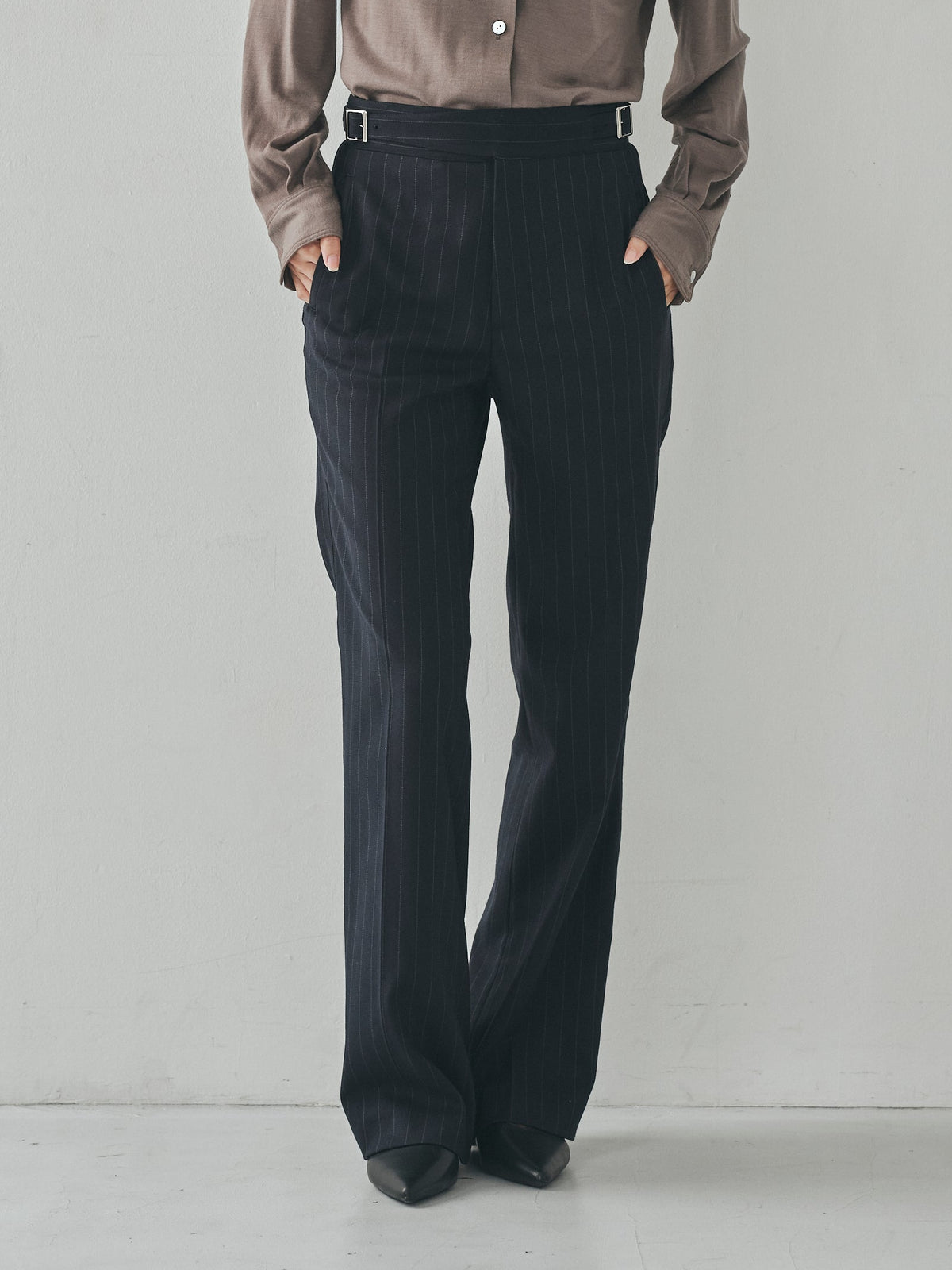 Fluid Pinstripe Slim Gurkha Trousers