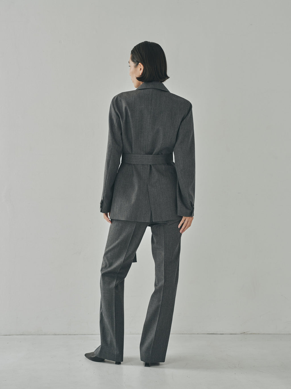 Melange Twill Belted Jacket