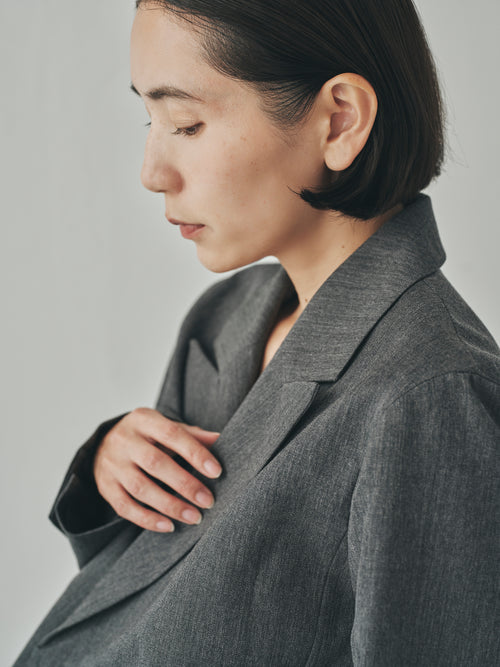 Melange Twill Belted Jacket