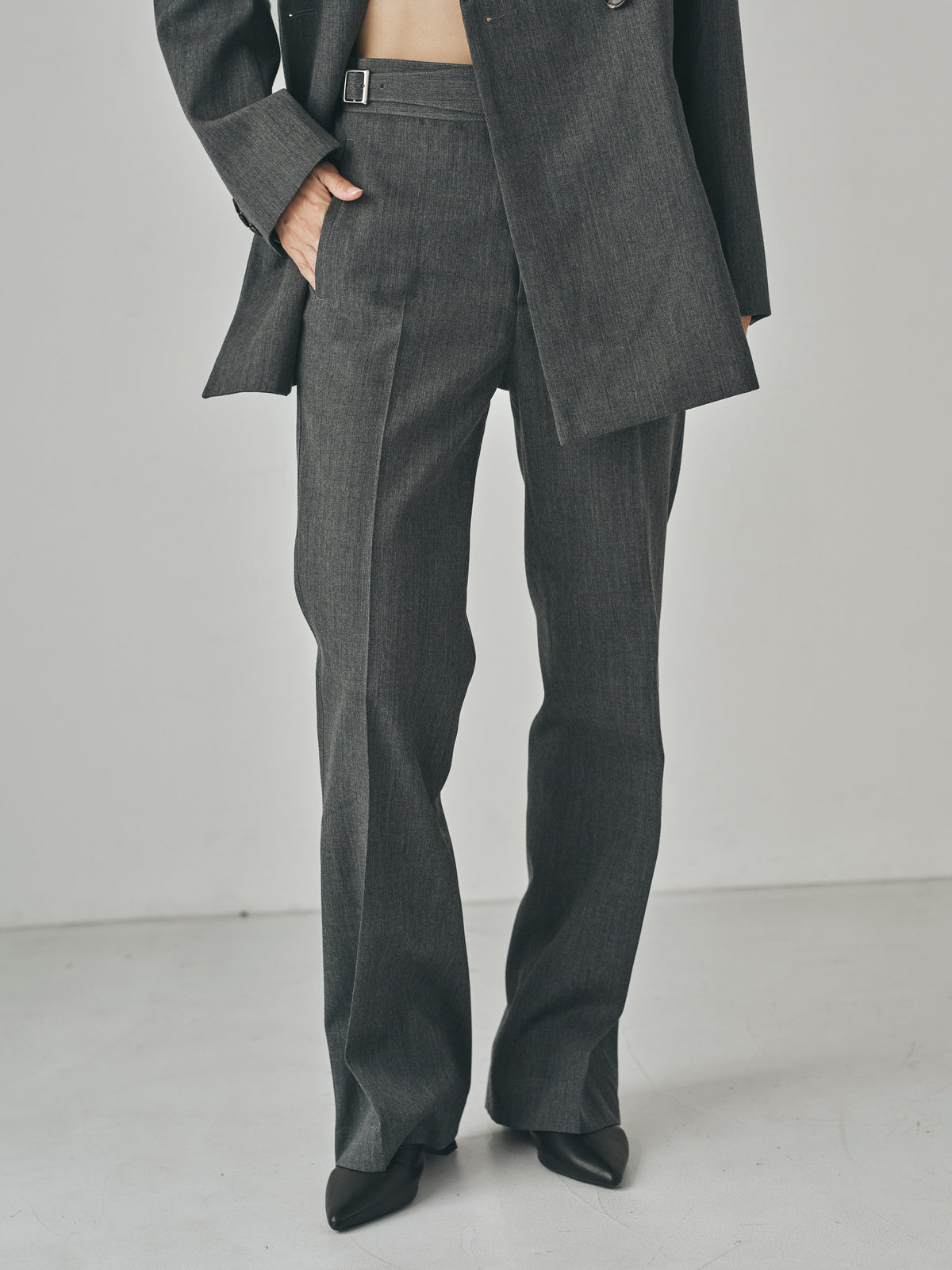 Melange Twill Slim Gurkha Trousers