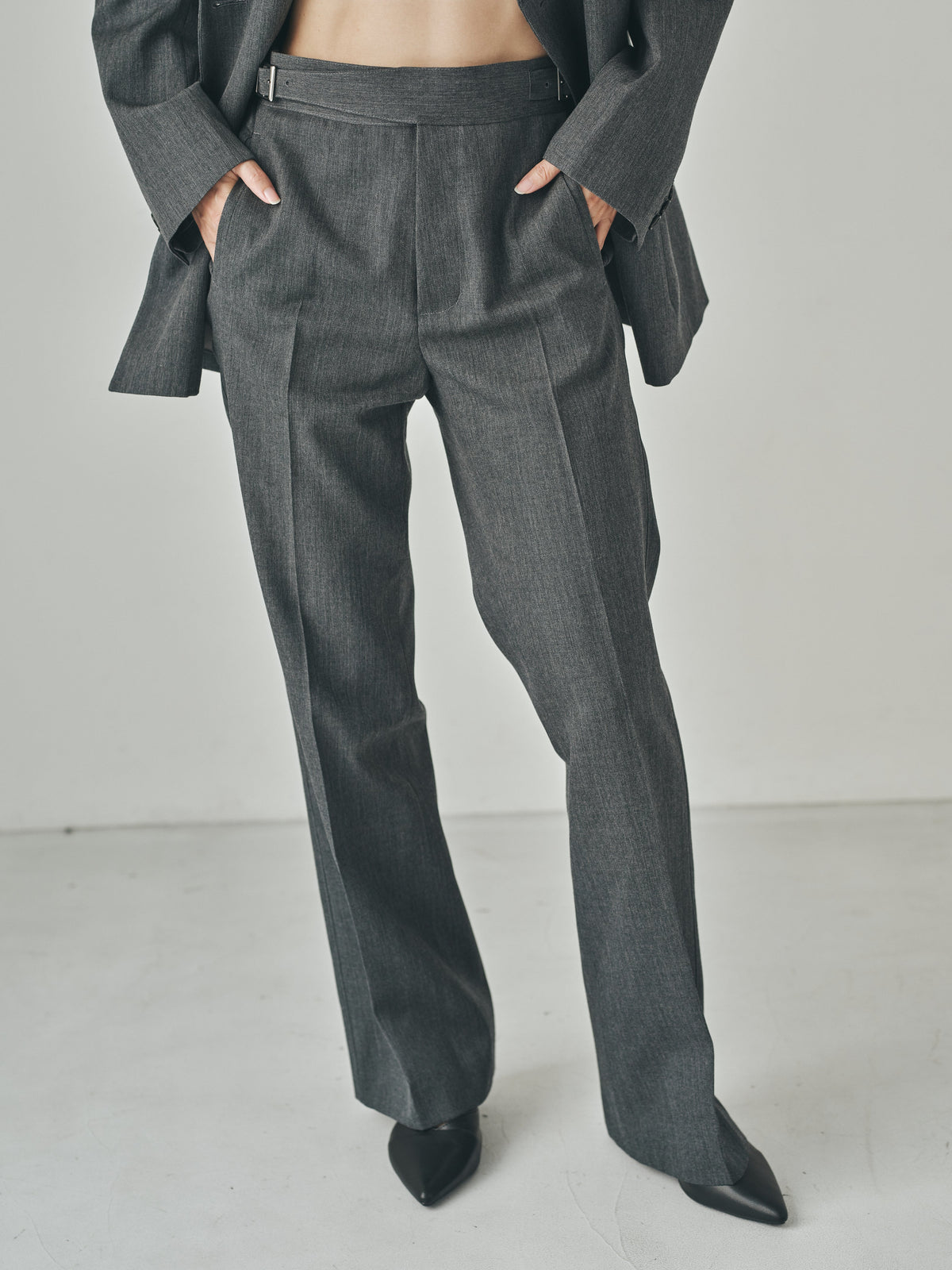 Melange Twill Slim Gurkha Trousers